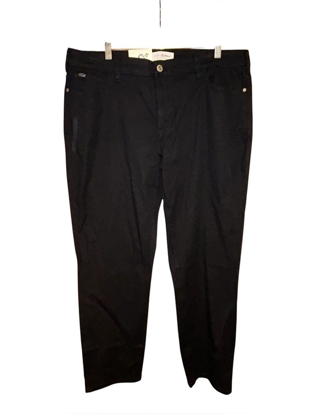 Jachs Girlfriend Straight Leg Ankle Pants Black Size 14 Stretch NWT